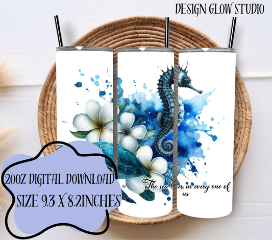 #6 - 20oz Digital Download - Seahorse & Turtle