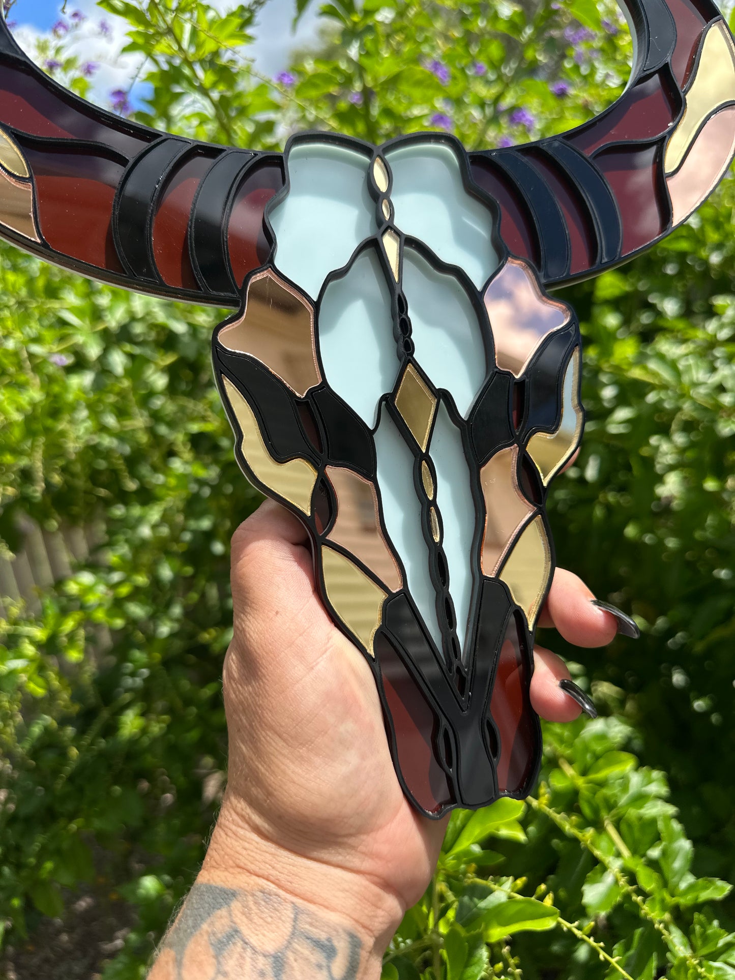 Longhorn Skull - Mirror Acrylic Wall Art