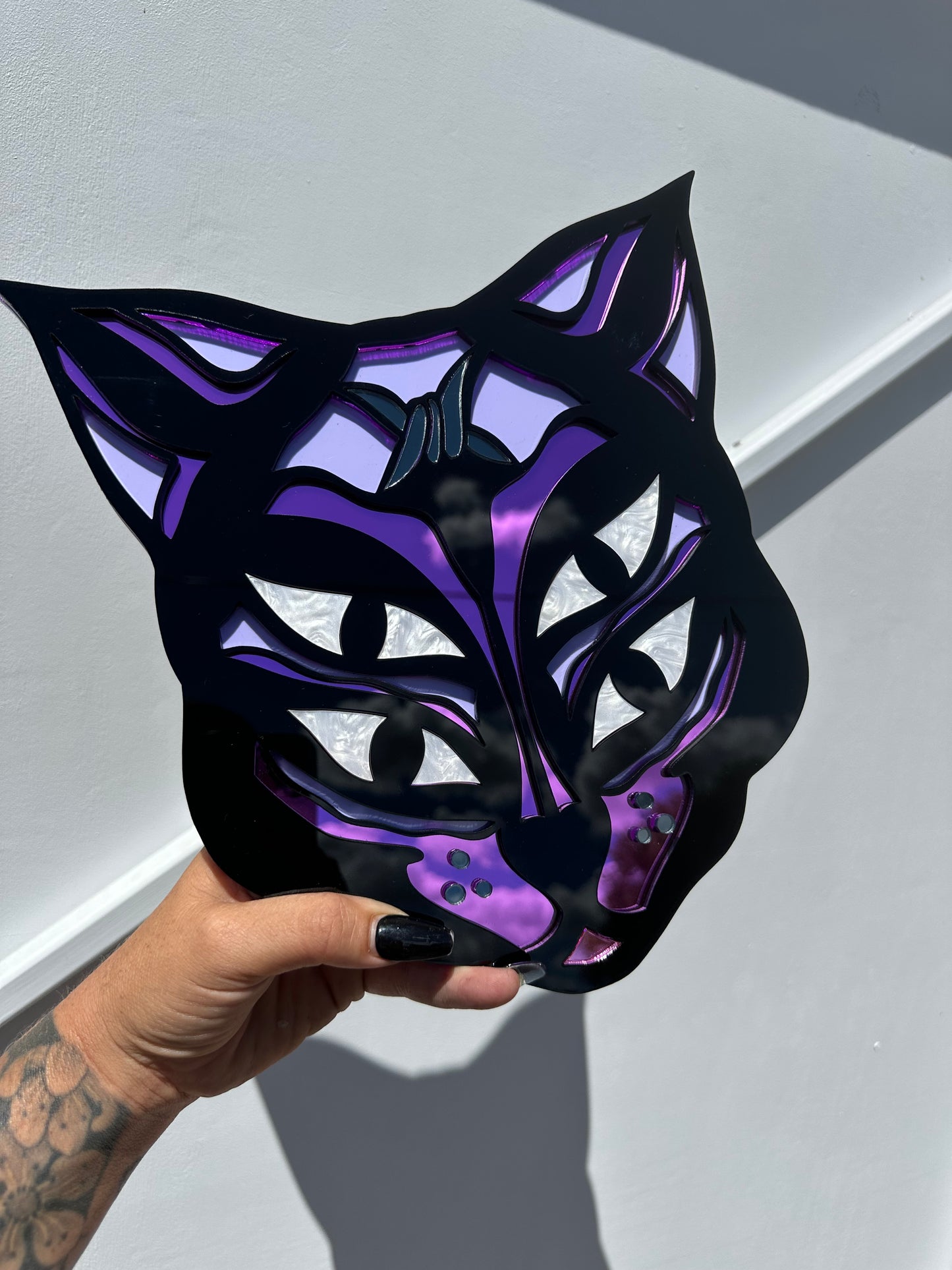 Mystic 4 eyed Cat - Mirror Acrylic Wall Art