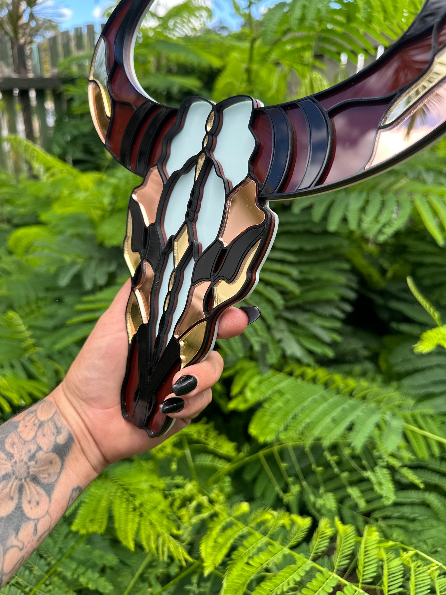 Longhorn Skull - Mirror Acrylic Wall Art