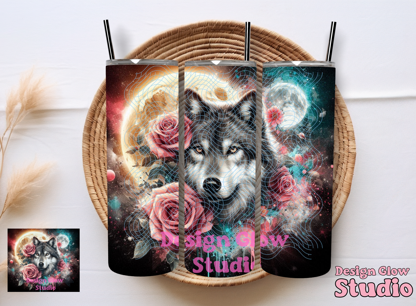 #23 Sublimation Print - Wolf - 20oz Straight Tumbler