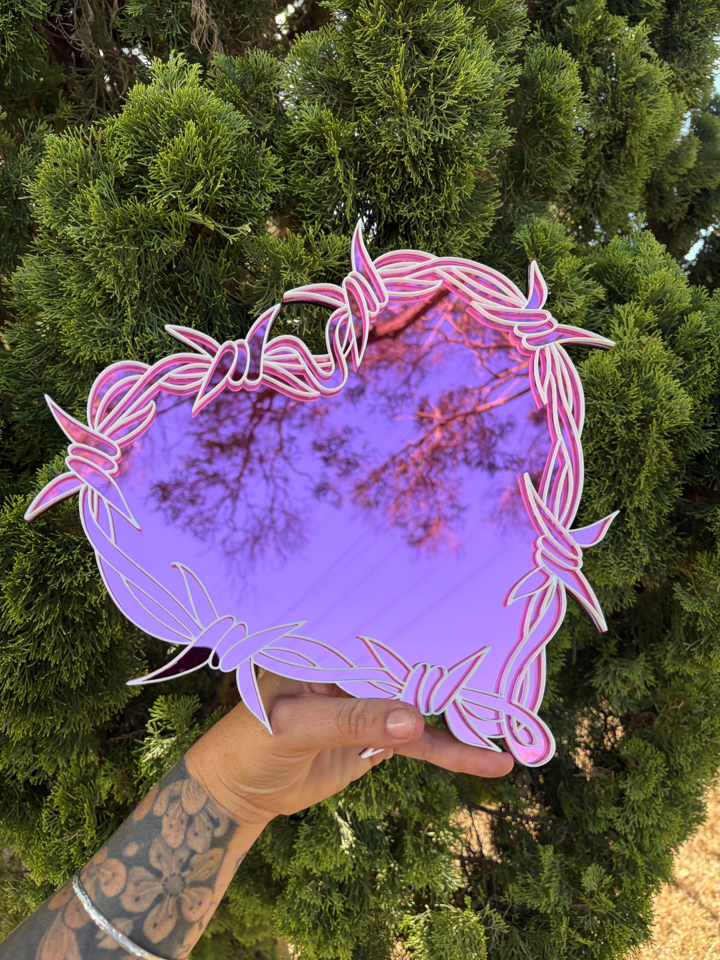 Barb Heart Mirror Wall Art