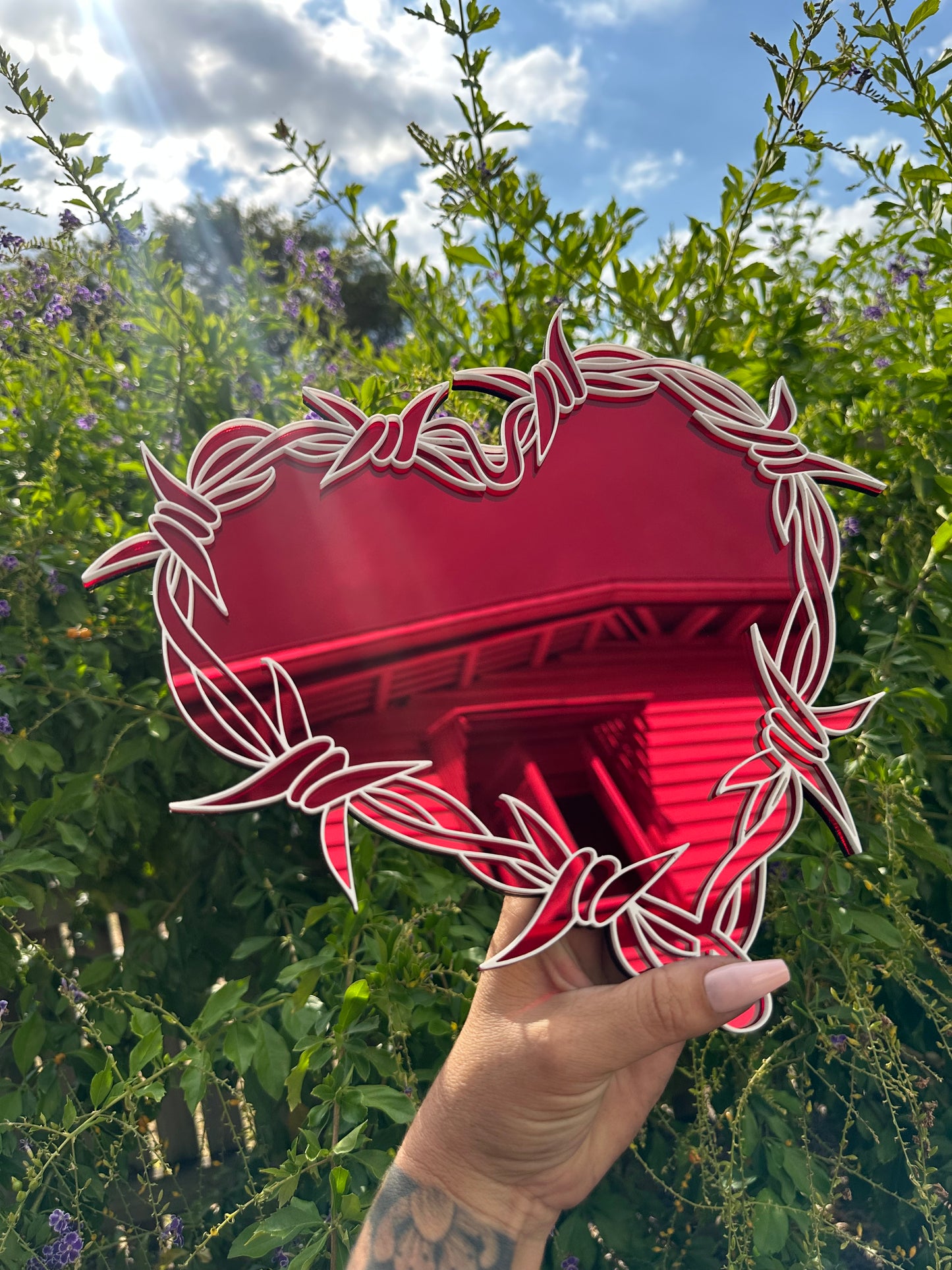 Barb Heart Mirror Wall Art