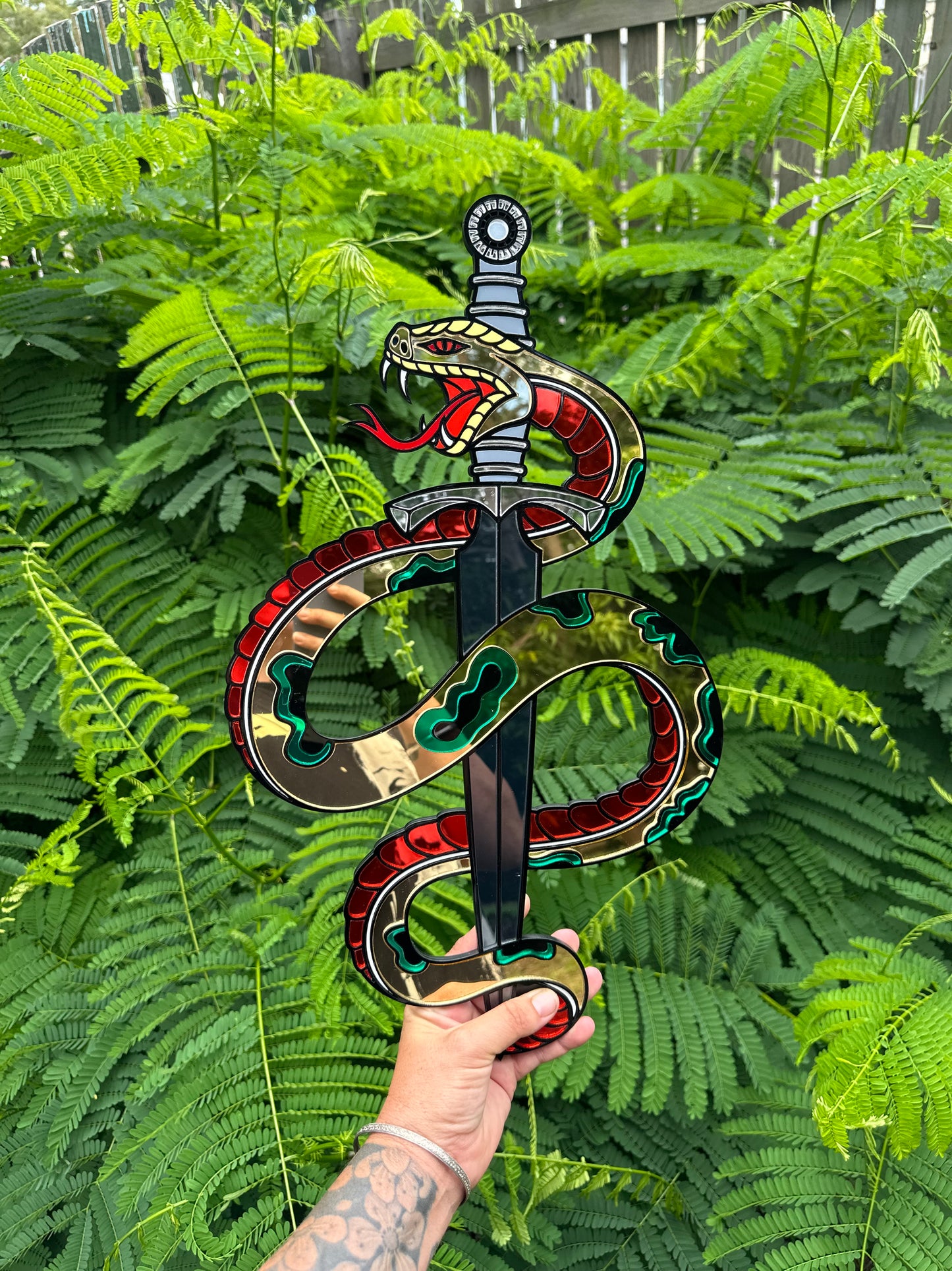 Snake & Dagger  - Mirror Acrylic Wall Art