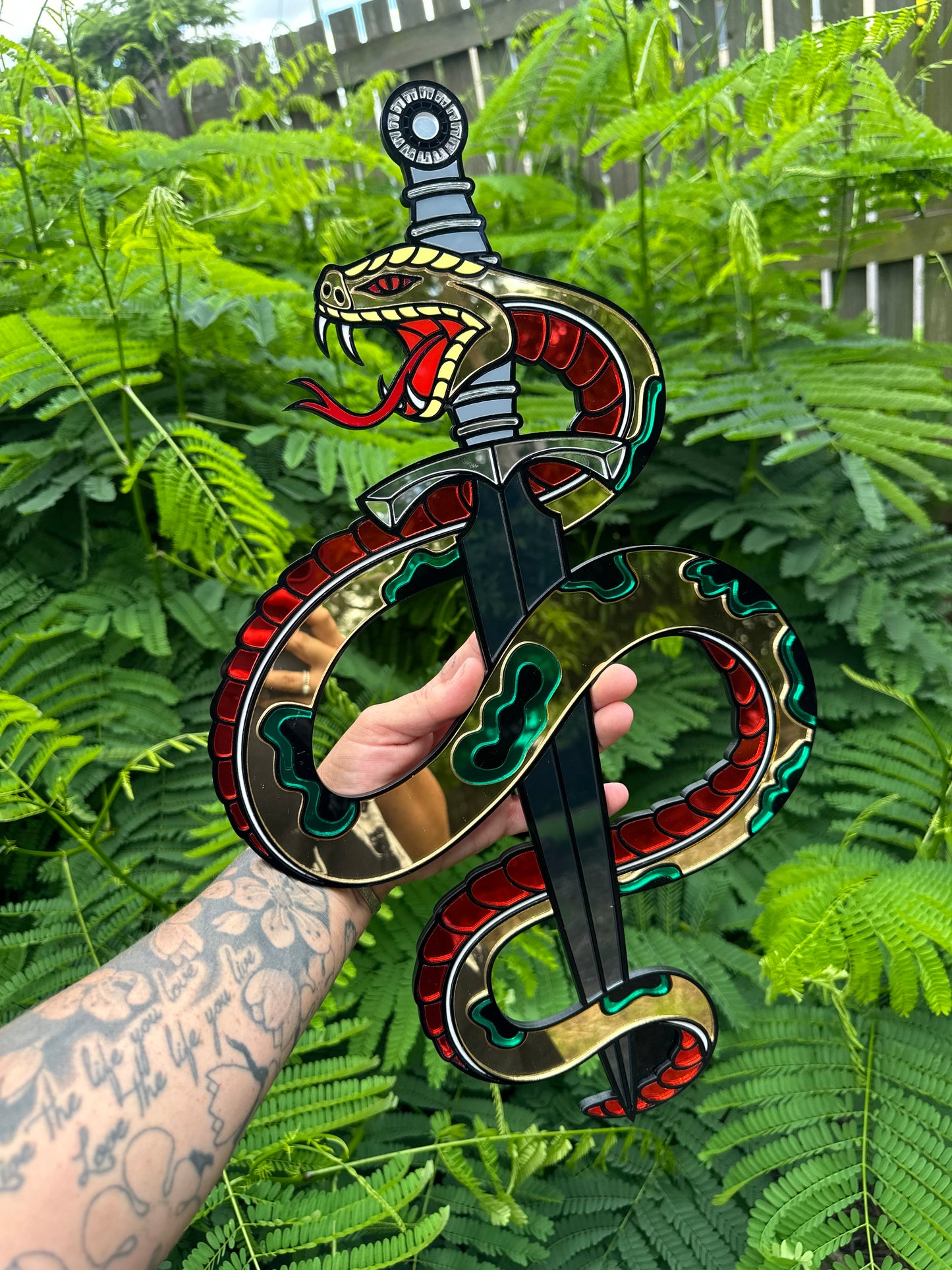 Snake & Dagger  - Mirror Acrylic Wall Art