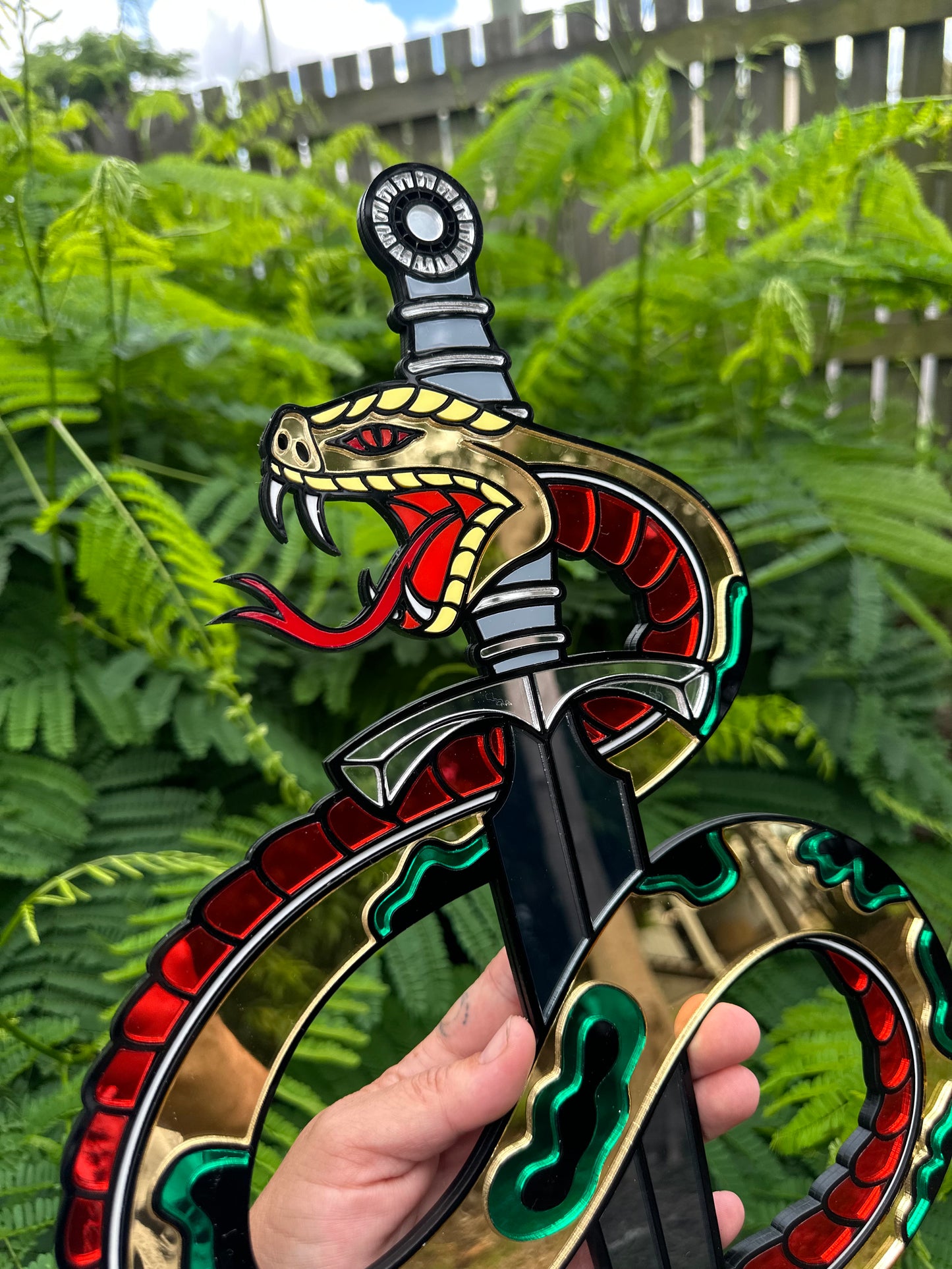 Snake & Dagger  - Mirror Acrylic Wall Art