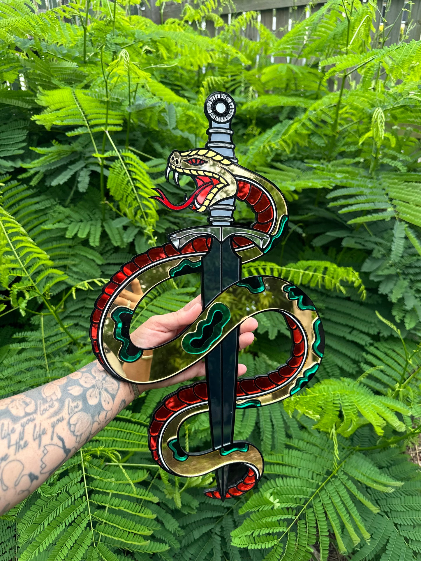 Snake & Dagger  - Mirror Acrylic Wall Art