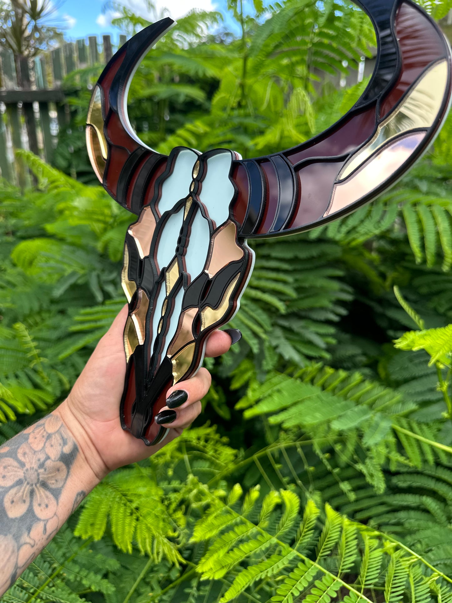 Longhorn Skull - Mirror Acrylic Wall Art