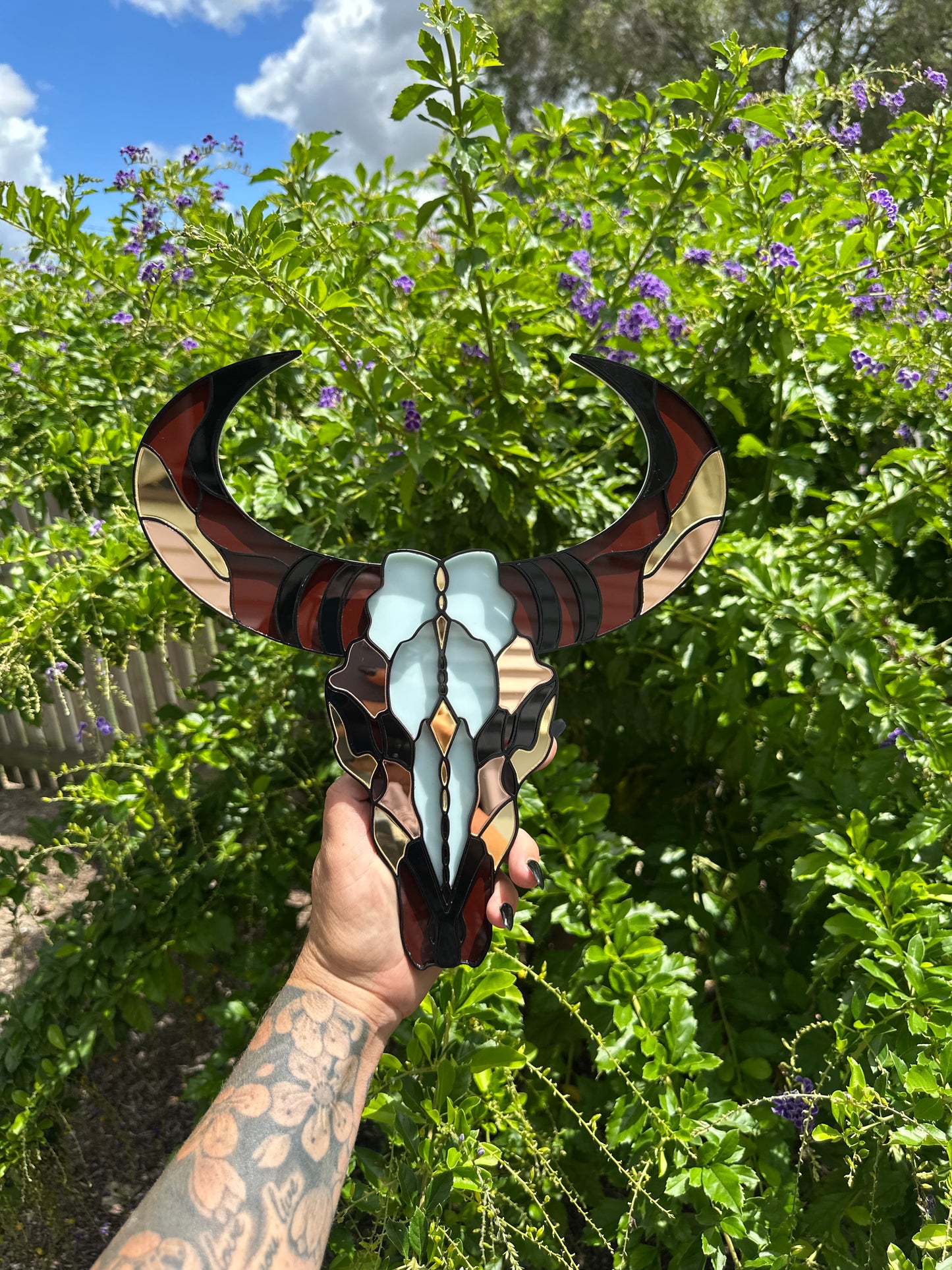 Longhorn Skull - Mirror Acrylic Wall Art