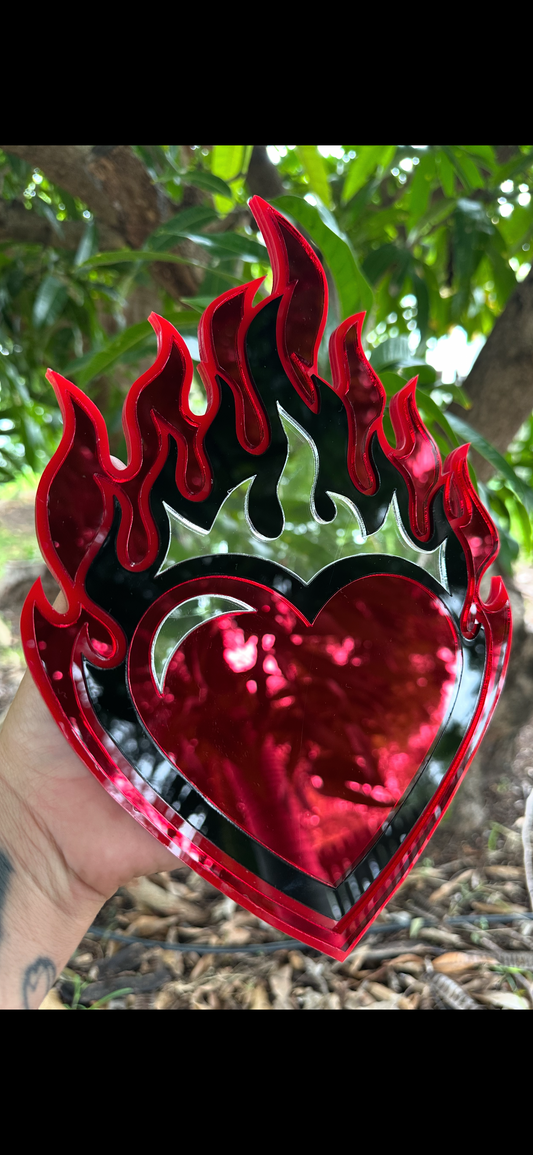Flame Heart - Acrylic wall decor