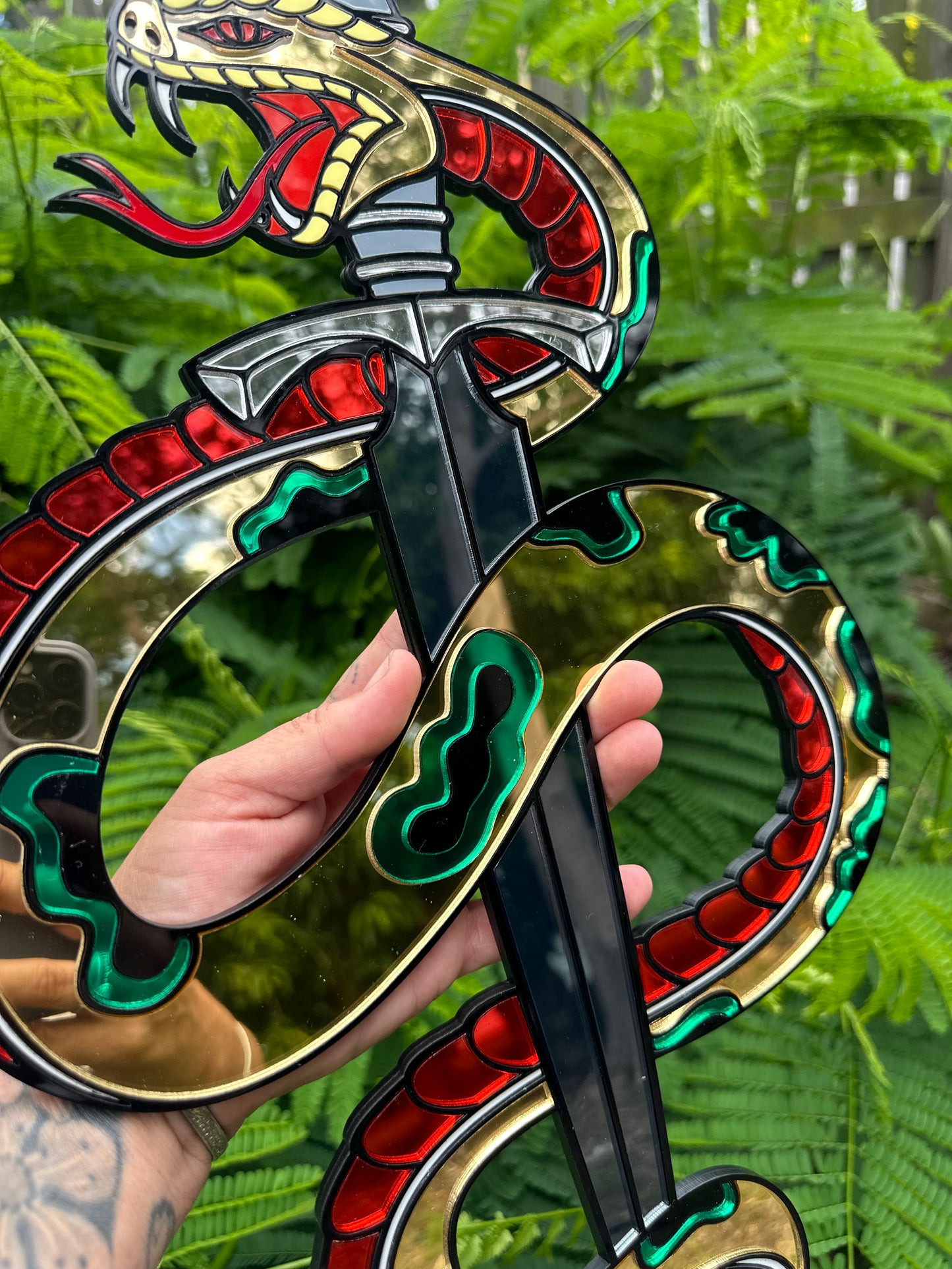 Snake & Dagger  - Mirror Acrylic Wall Art