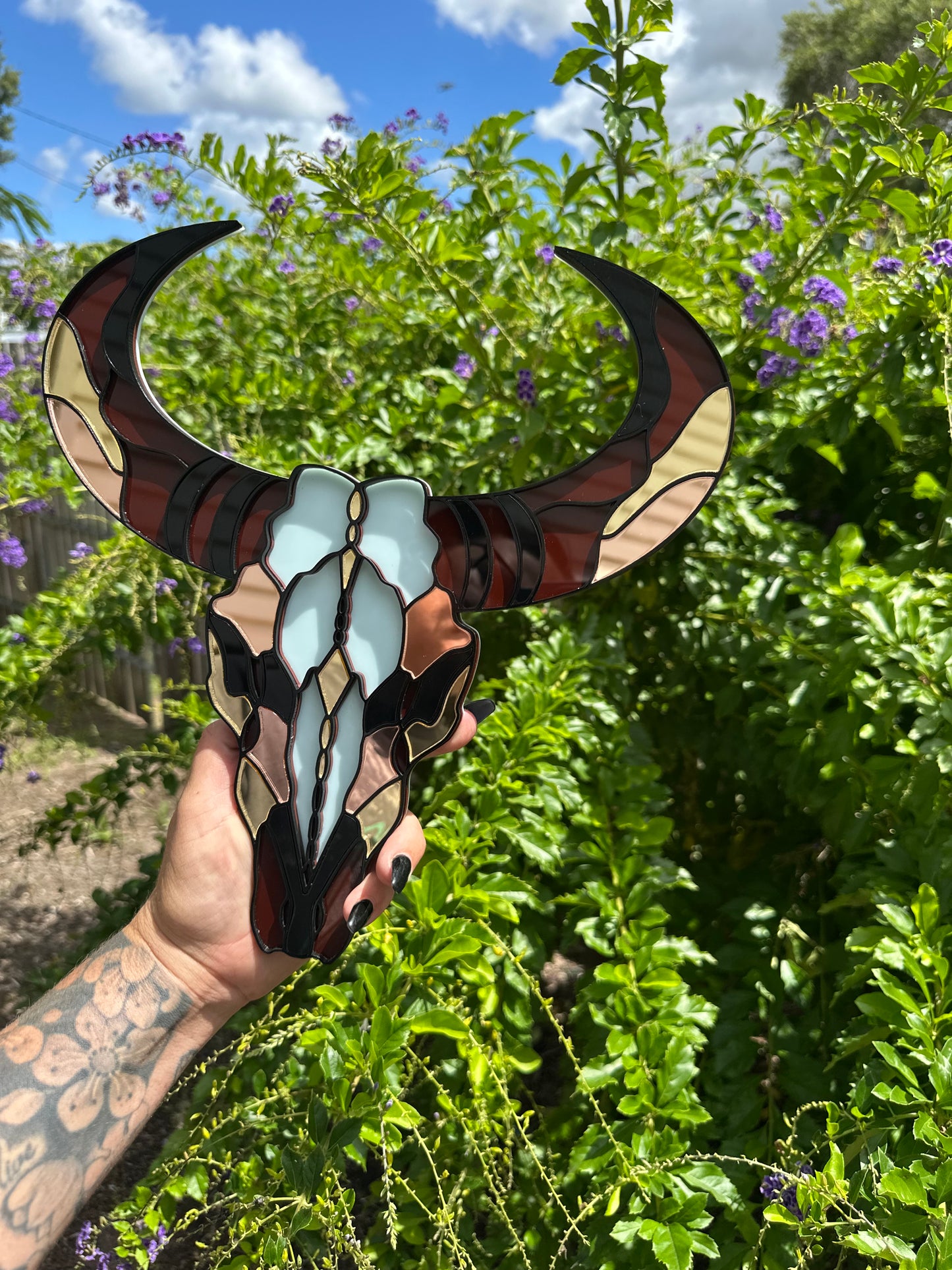 Longhorn Skull - Mirror Acrylic Wall Art