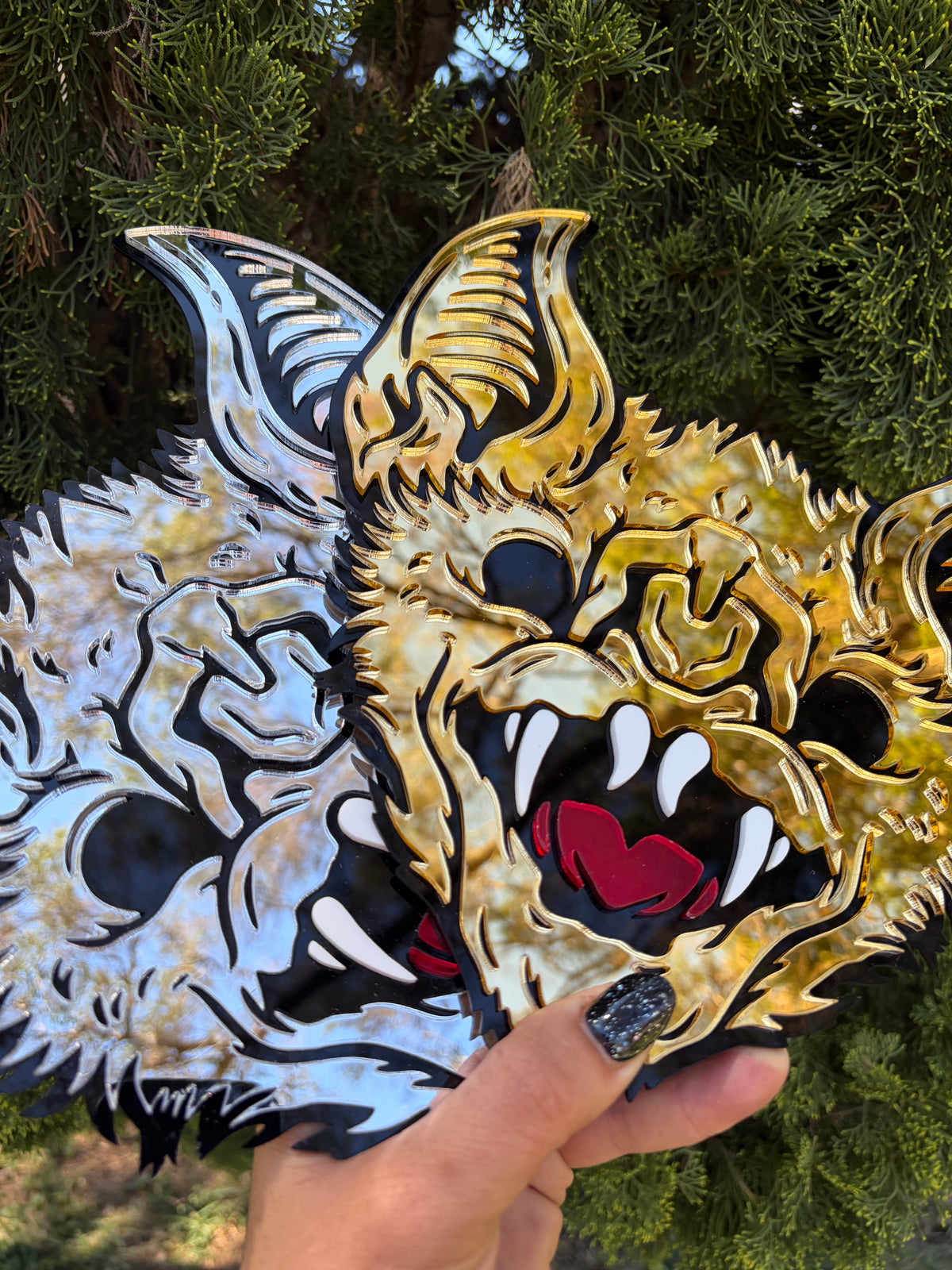 Bat Face Gold - Mirror Acrylic Wall Art