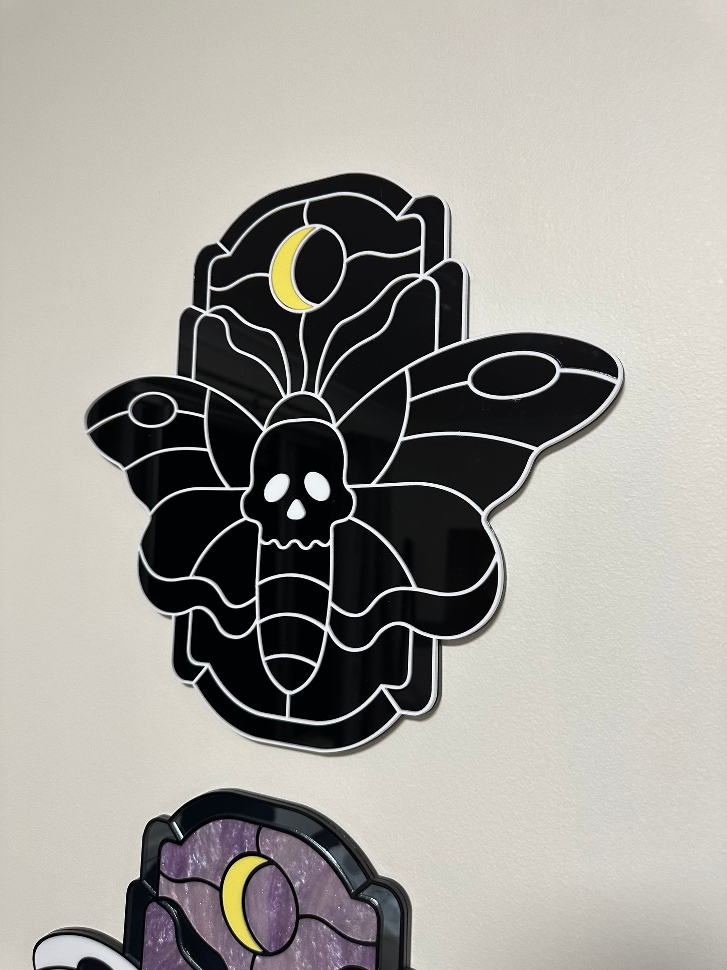 Death Moth - Mirror Acrylic Wall Art - Black & White