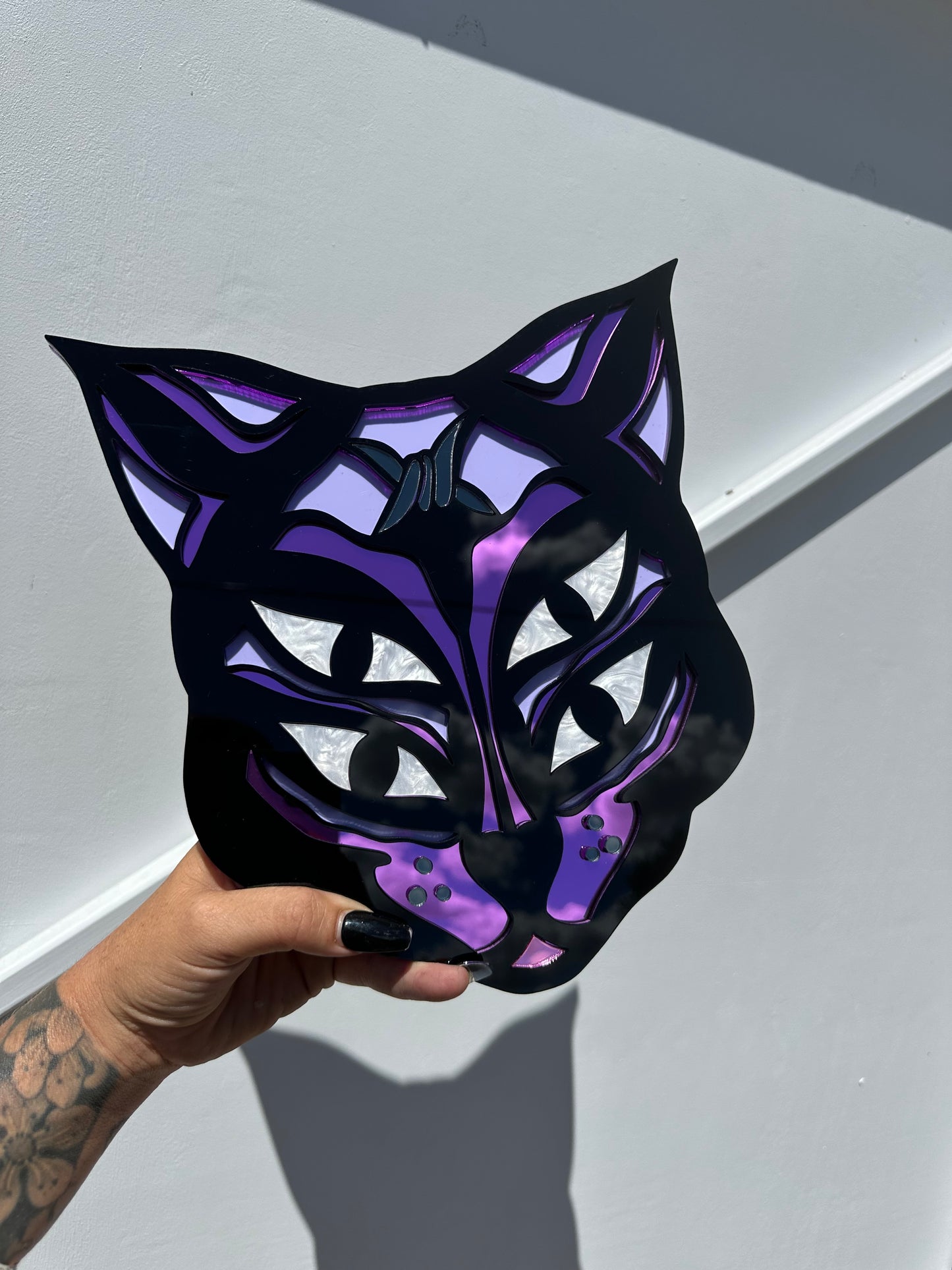 Mystic 4 eyed Cat - Mirror Acrylic Wall Art