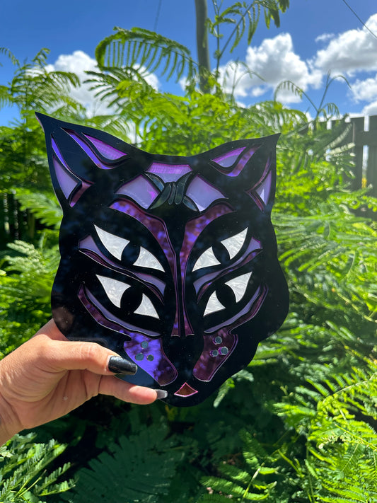 Mystic 4 eyed Cat - Mirror Acrylic Wall Art