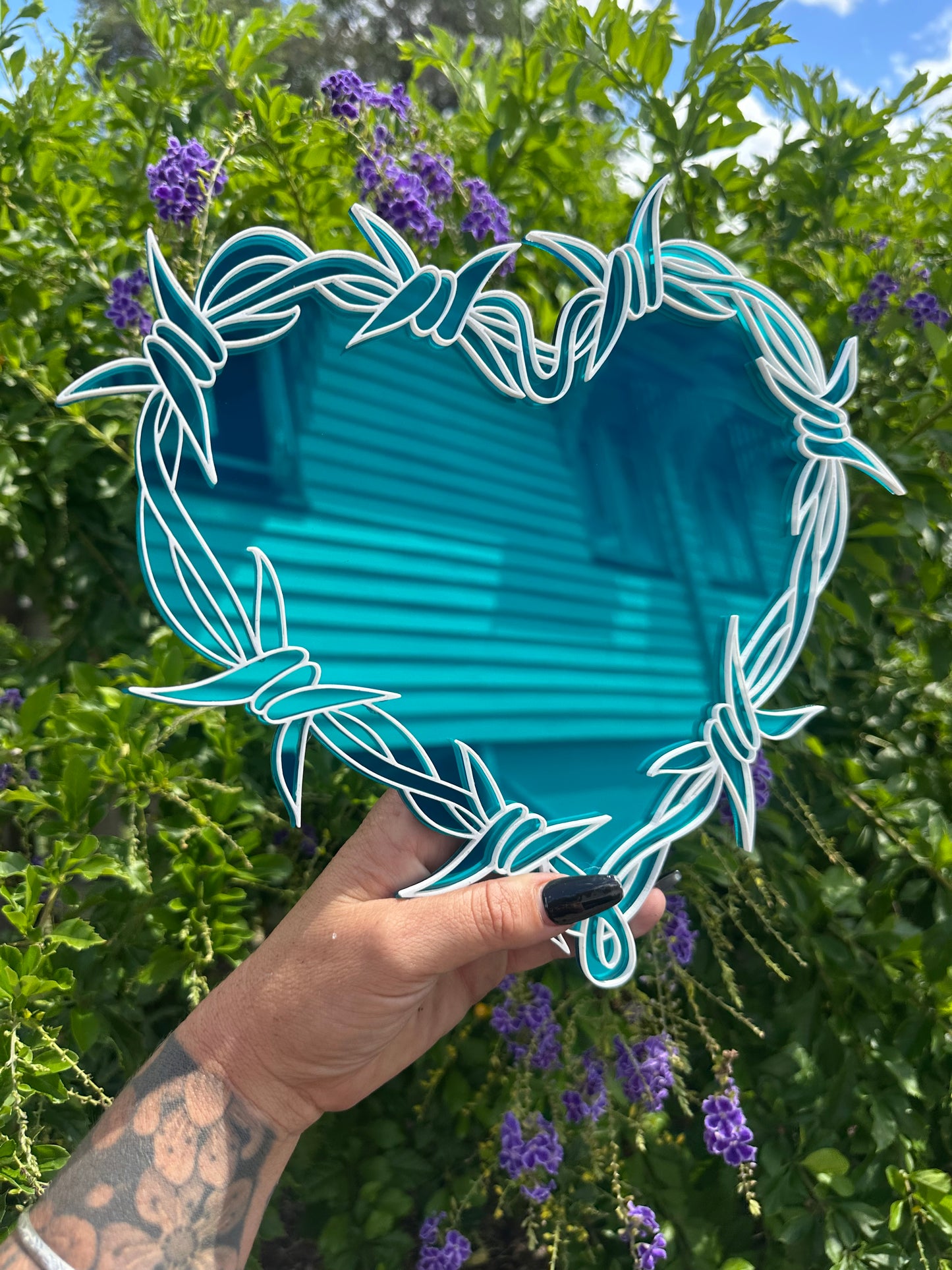 Barb Heart Mirror Wall Art