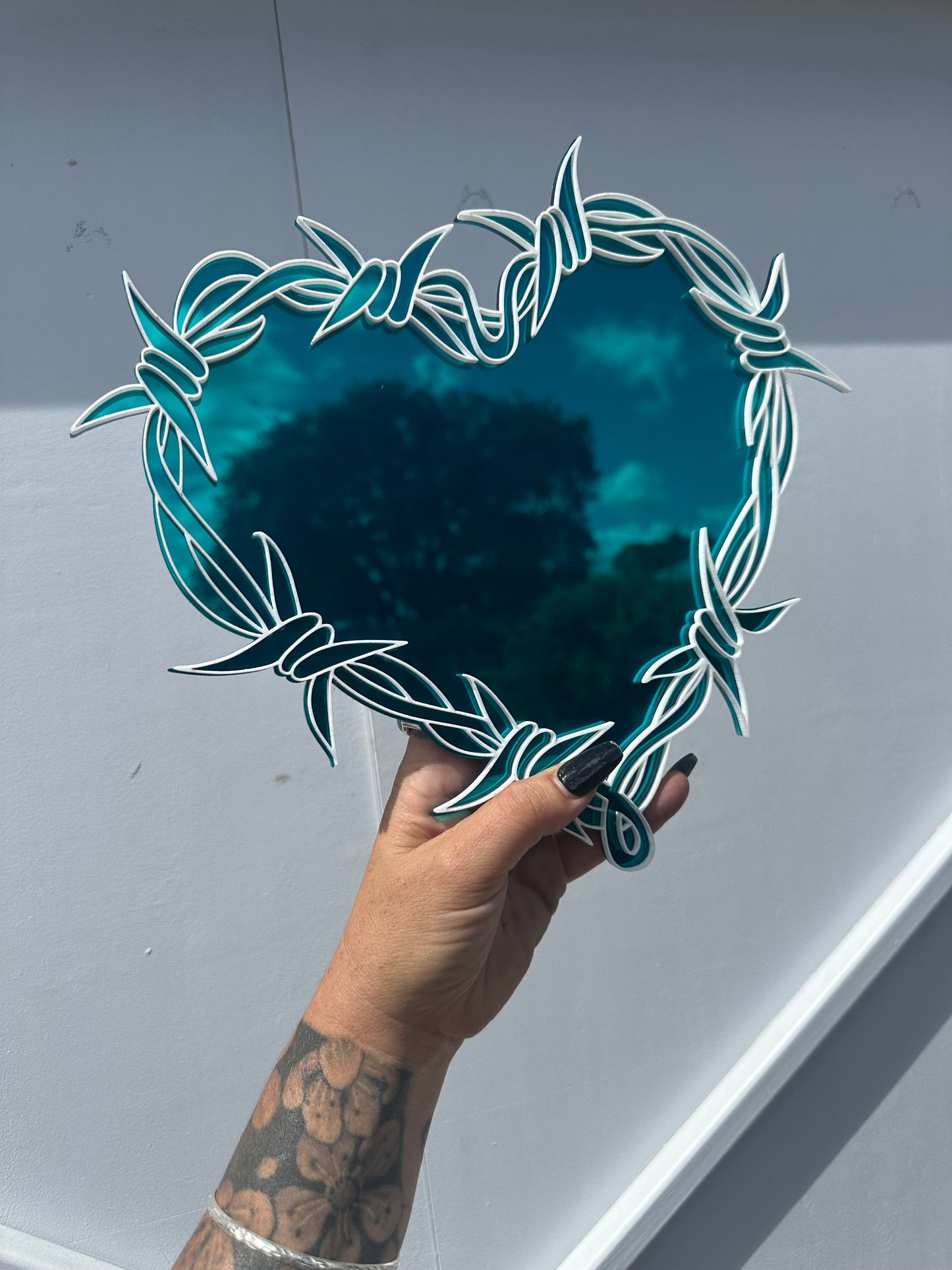 Barb Heart Mirror Wall Art