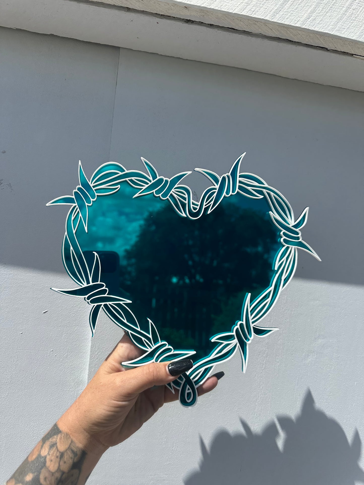 Barb Heart Mirror Wall Art
