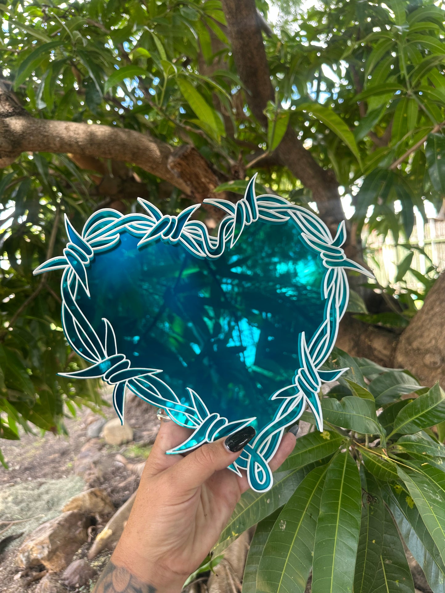 Barb Heart Mirror Wall Art