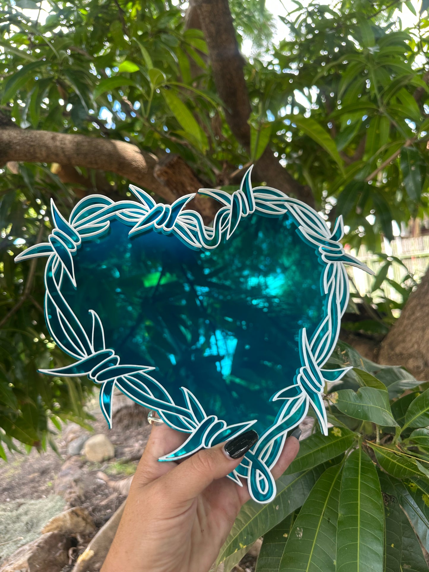 Barb Heart Mirror Wall Art