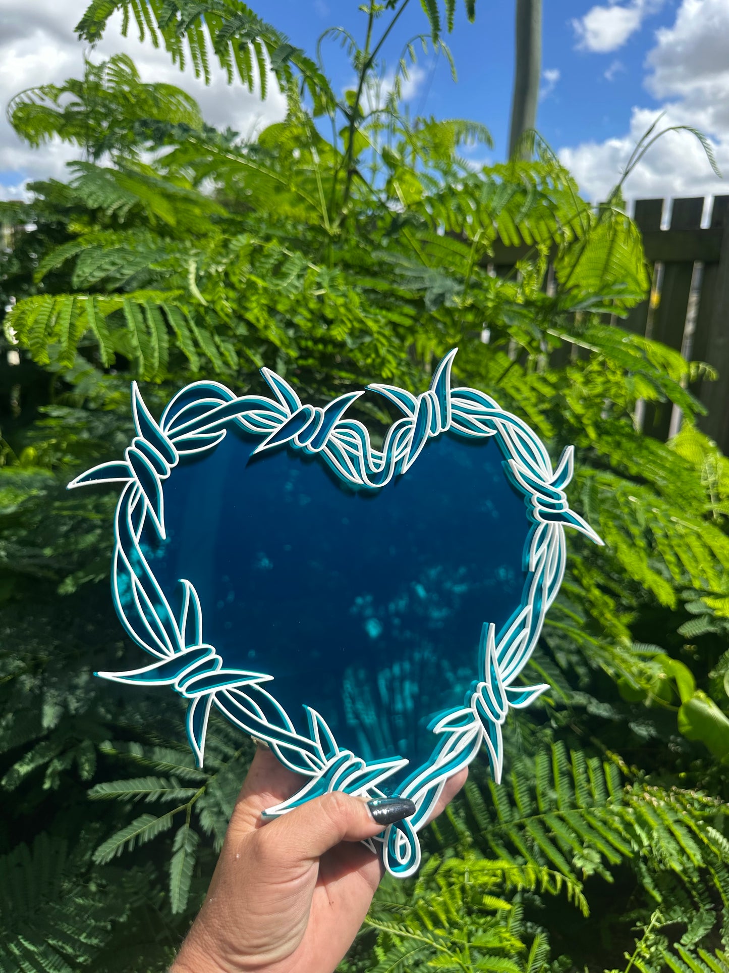 Barb Heart Mirror Wall Art