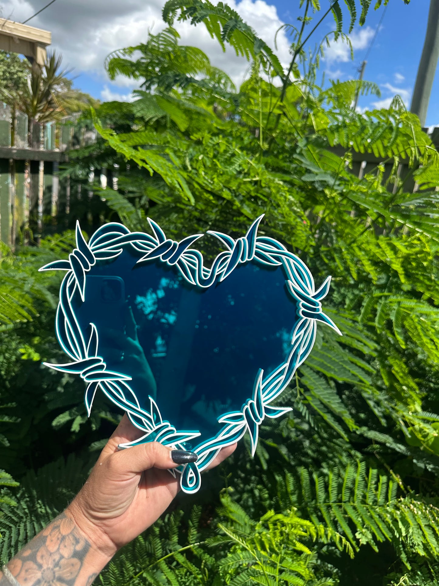Barb Heart Mirror Wall Art