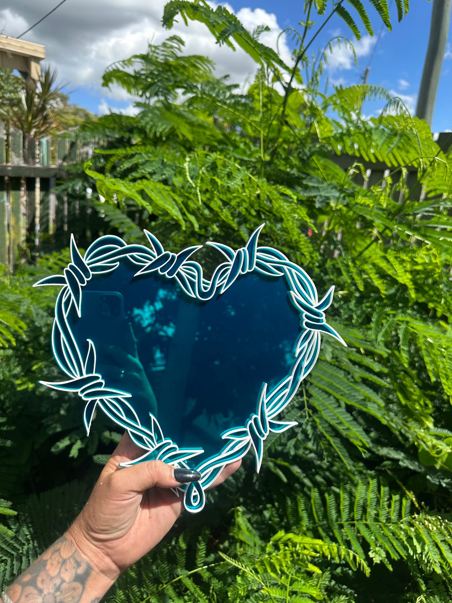 Barb Heart Mirror Wall Art