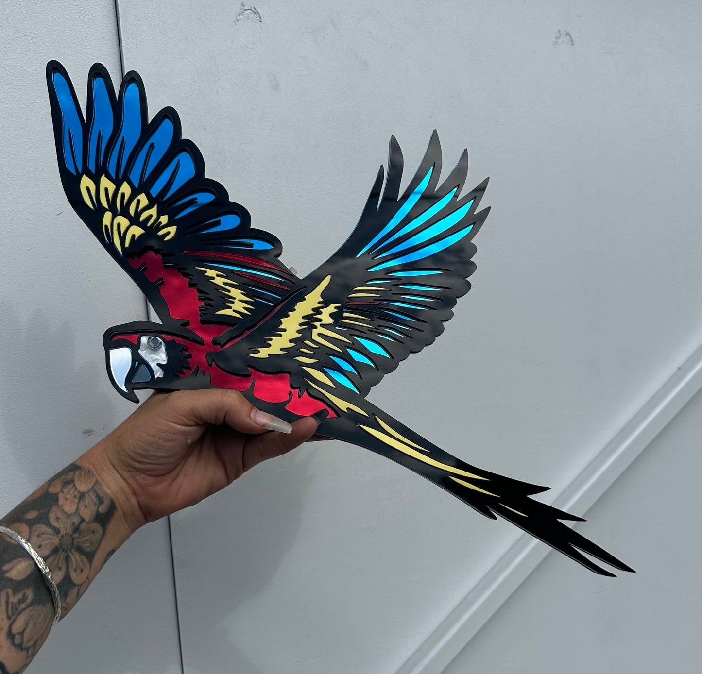Parrot Layered - Mirror Acrylic Wall Art - READY TO SHIP