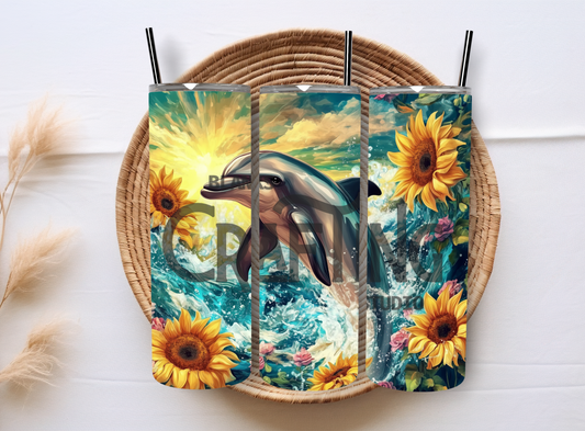 #1 Dolphin and Sunflowers - 20oz digital download