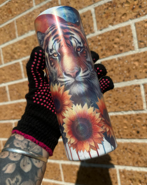 #22 Sublimation Print - Tiger - 20oz Straight Tumbler