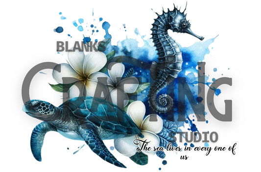 #5 Sublimation Print - Seahorse & turtle